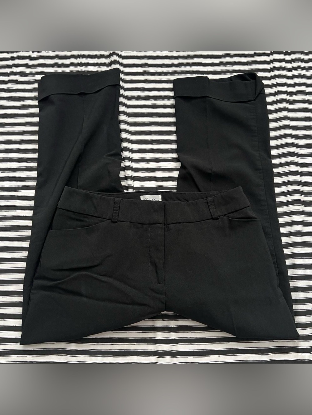 Low rise capri Black Tailored Stretch Dress Pants